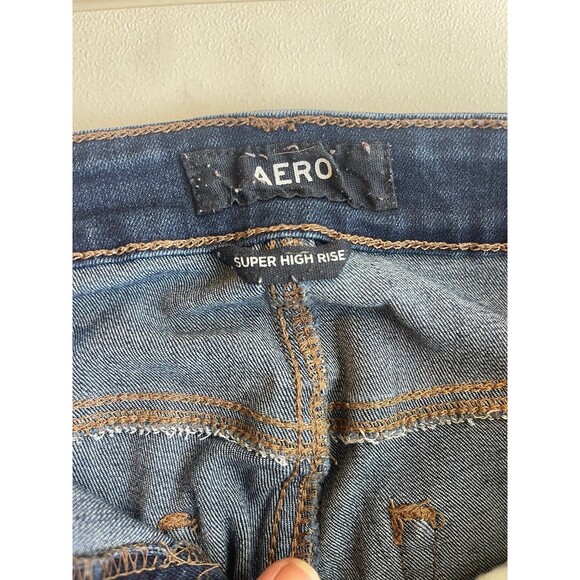 Aeropostale Women's Jeans AERO Distressed High Rise y2k Size 4 (27) Straight Leg - Picture 3 of 9
